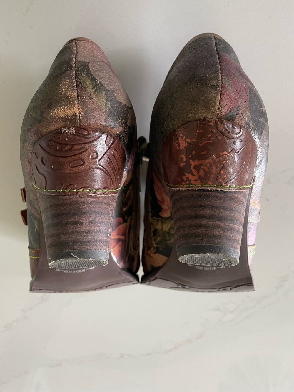 Spring Step L'Artiste Graphic Hand Painted Leather Ankle Boots Size EU 40 (US 9) - Picture 7 of 8
